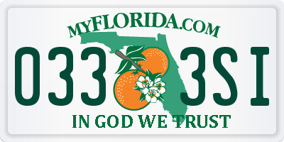 FL license plate 0333SI