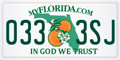 FL license plate 0333SJ