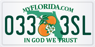 FL license plate 0333SL