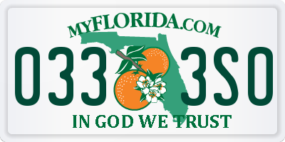 FL license plate 0333SO