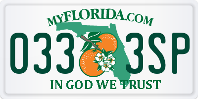 FL license plate 0333SP