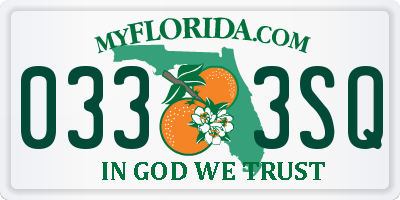 FL license plate 0333SQ