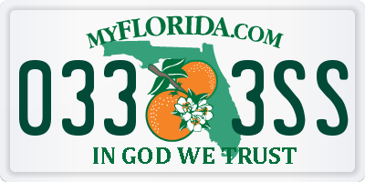 FL license plate 0333SS