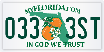 FL license plate 0333ST