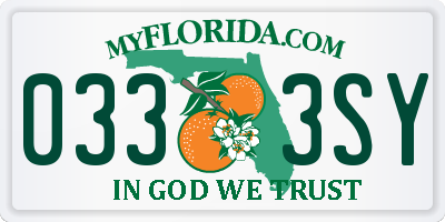 FL license plate 0333SY