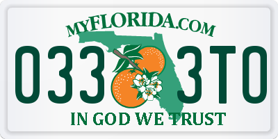 FL license plate 0333TO