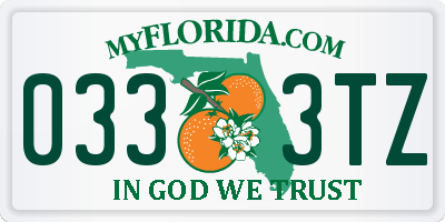 FL license plate 0333TZ