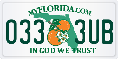 FL license plate 0333UB