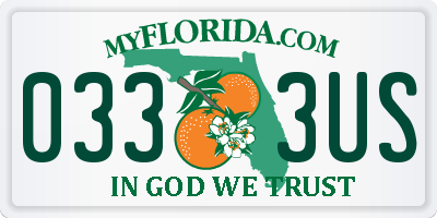 FL license plate 0333US