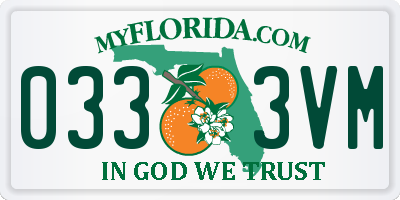 FL license plate 0333VM