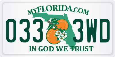 FL license plate 0333WD