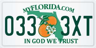 FL license plate 0333XT
