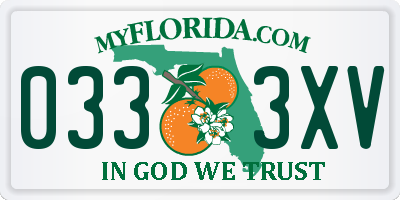 FL license plate 0333XV