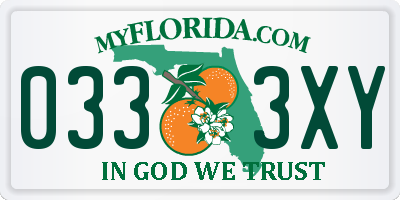 FL license plate 0333XY