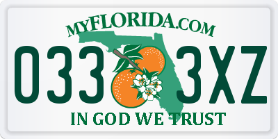 FL license plate 0333XZ
