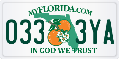 FL license plate 0333YA