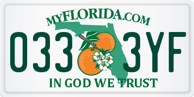 FL license plate 0333YF