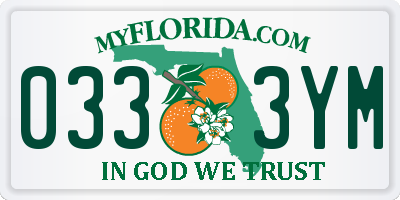 FL license plate 0333YM