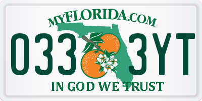 FL license plate 0333YT
