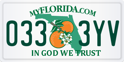 FL license plate 0333YV