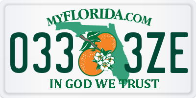 FL license plate 0333ZE