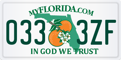 FL license plate 0333ZF