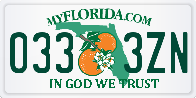 FL license plate 0333ZN