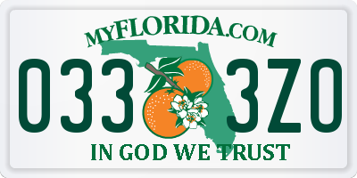 FL license plate 0333ZO