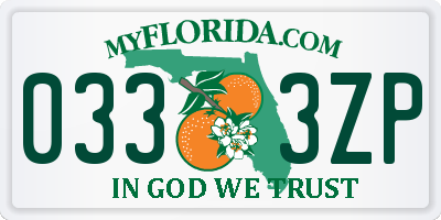 FL license plate 0333ZP