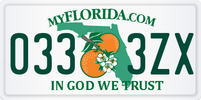 FL license plate 0333ZX