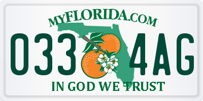 FL license plate 0334AG