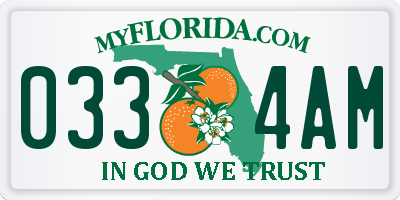 FL license plate 0334AM