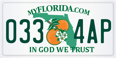 FL license plate 0334AP