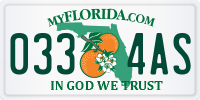 FL license plate 0334AS
