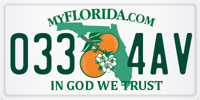 FL license plate 0334AV