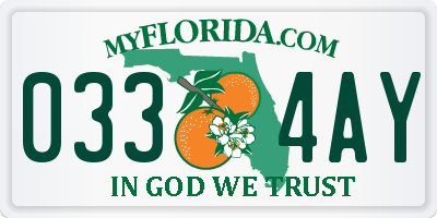 FL license plate 0334AY