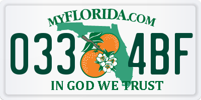 FL license plate 0334BF