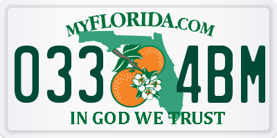 FL license plate 0334BM