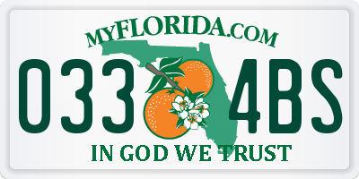 FL license plate 0334BS