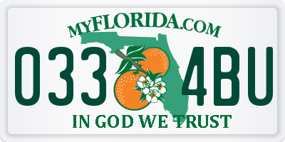 FL license plate 0334BU