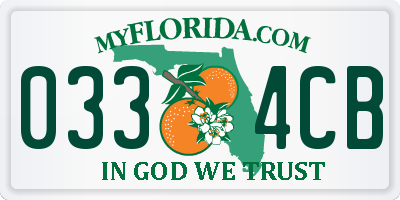 FL license plate 0334CB
