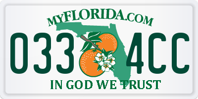 FL license plate 0334CC