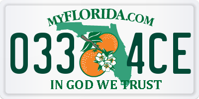 FL license plate 0334CE