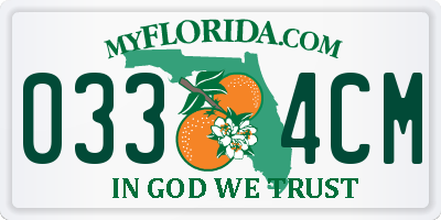 FL license plate 0334CM