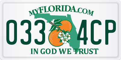 FL license plate 0334CP