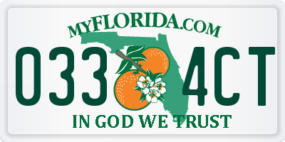 FL license plate 0334CT