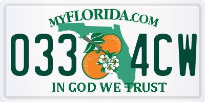 FL license plate 0334CW