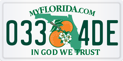 FL license plate 0334DE