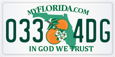 FL license plate 0334DG