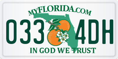 FL license plate 0334DH